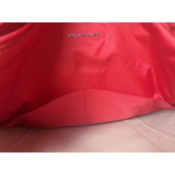 MICHAEL KORS JET SET TRAVEL LARGE Saffiano Bright Red Leather Tote Bag Dividers - Picture 13 of 16